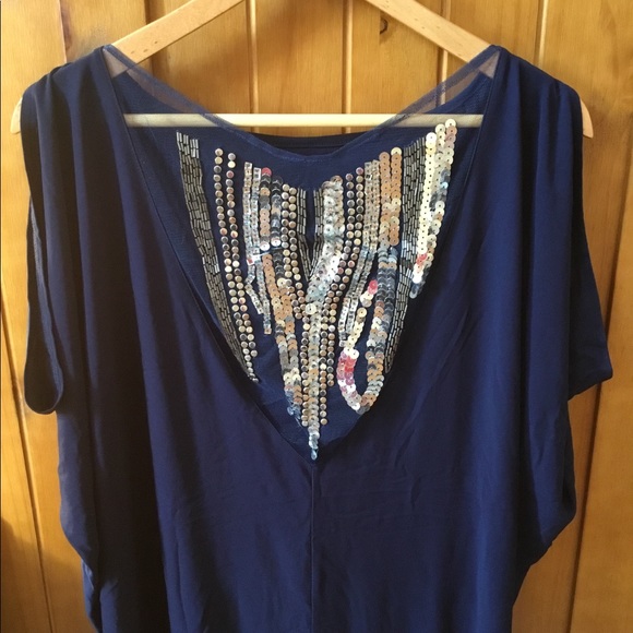 ASOS Navy Tunic with Silver Sequins & Beading - Picture 3 of 4